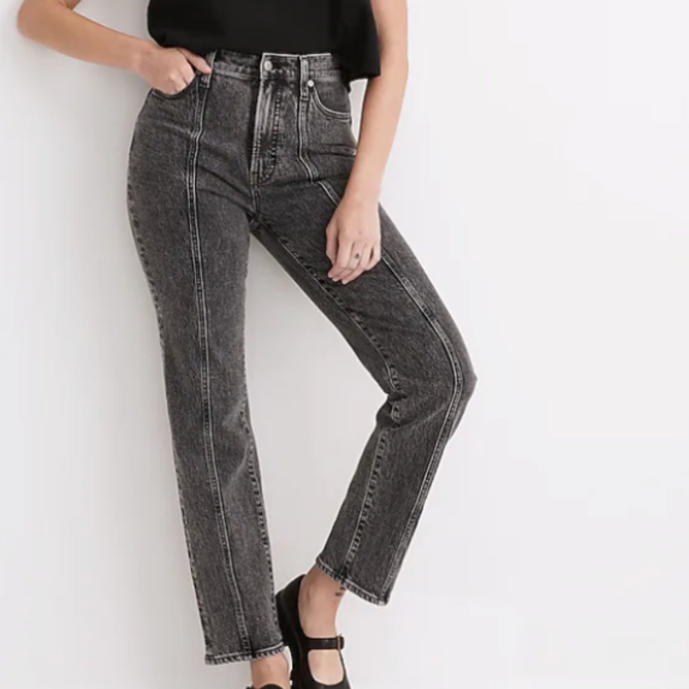 Madewell perfect vintage straight jeans seamed edition size 30 T tall